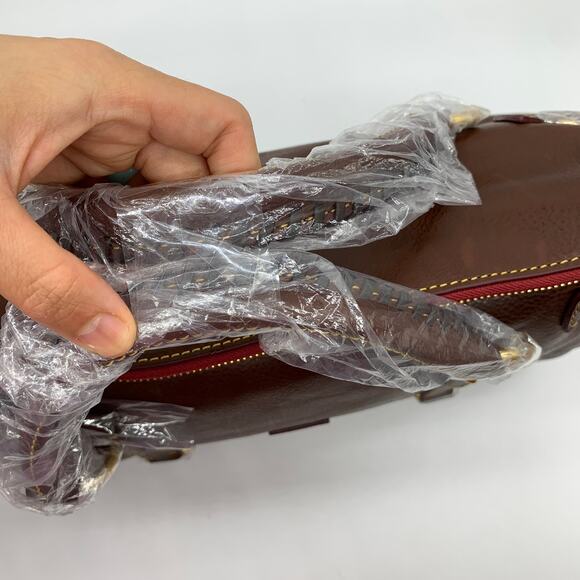 Dooney & Bourke Handbags Florentine Leather Satchel Brown Cheatnut Color - Picture 16 of 16